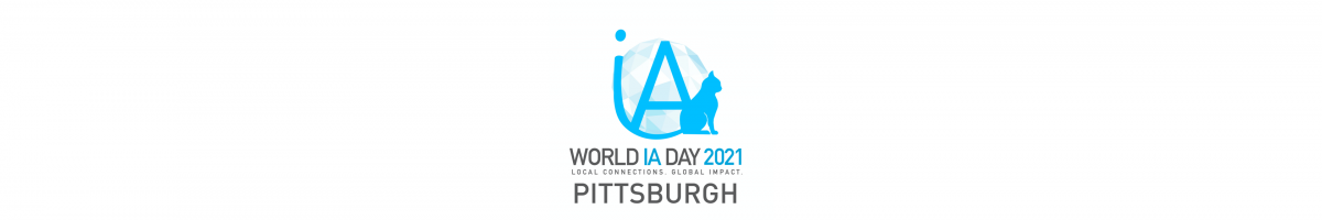 World IA Day Pittsburgh curiosity theme with cat icon